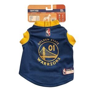 Golden State Warriors Officially Licensed Pet Dog Mesh Jersey, #01, Size Small